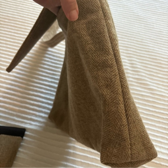 Tan Tweed Herringbone Bag/purse Envelope Fold With Matching Wallet NWOT‎ - Picture 4 of 16